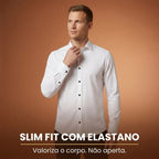 Camisa Manga Longa Slim Fit Social Não Amassa De Microleve