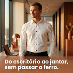 Camisa Manga Longa Slim Fit Social Não Amassa De Microleve