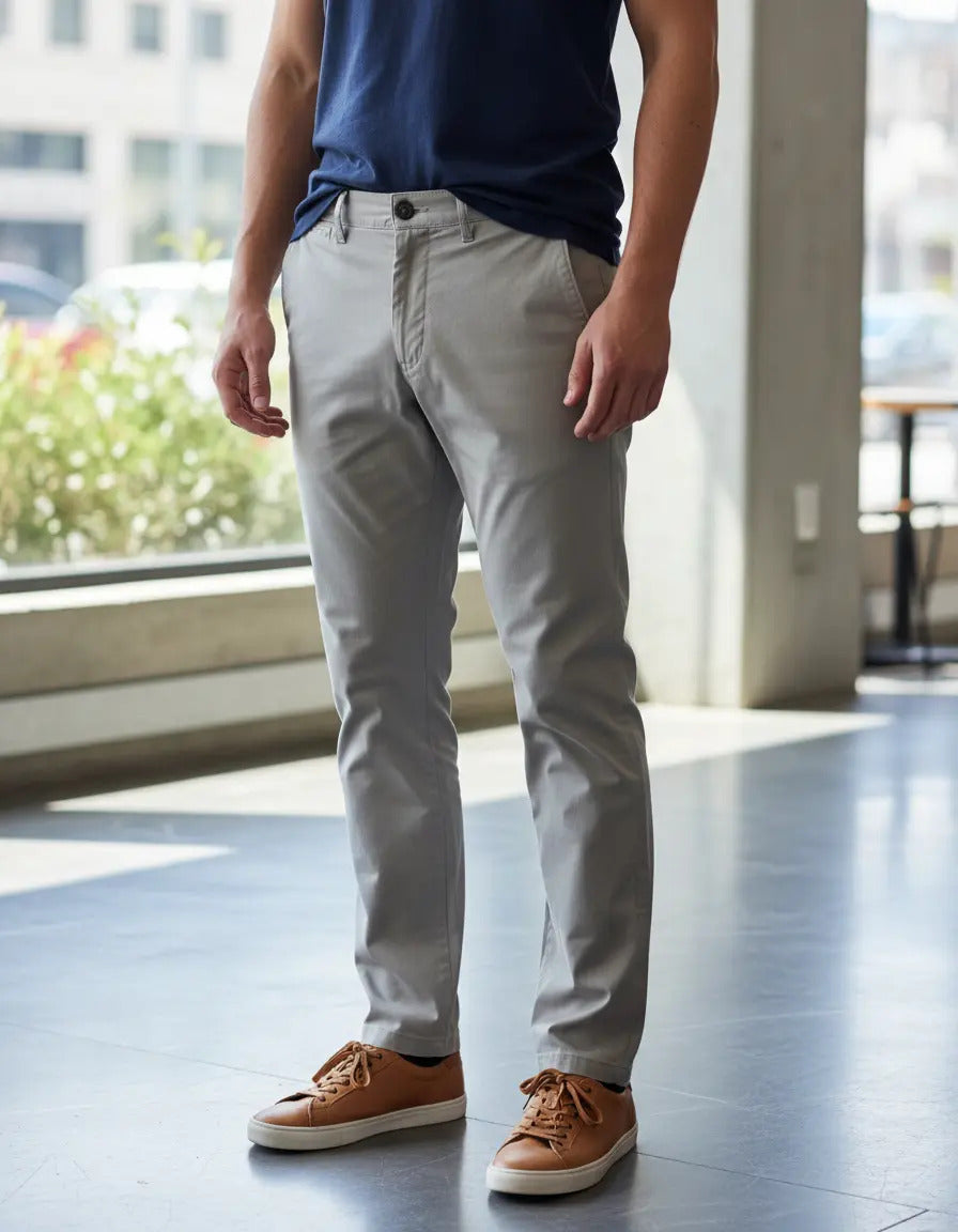 Calça De Sarja Masculina Bolso Faca/embutido C/ Lycra
