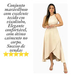 Conjunto Saia + Cropped Modelo Vestido, Social Saia Envelop
