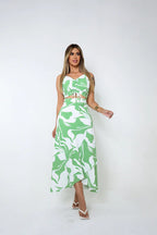 Conjunto Saia  Envelope E Cropped Com Amarração - Verão