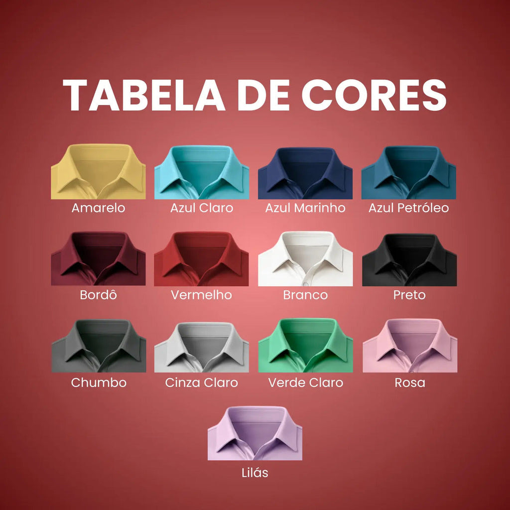 Camisa Manga Longa Slim Fit Social Não Amassa De Microleve