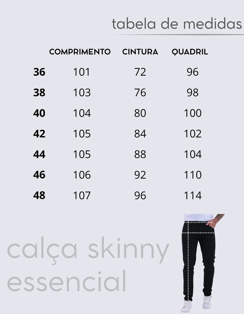 Calça Skinny Preta Masculina Jeans Com Elastano Lycra