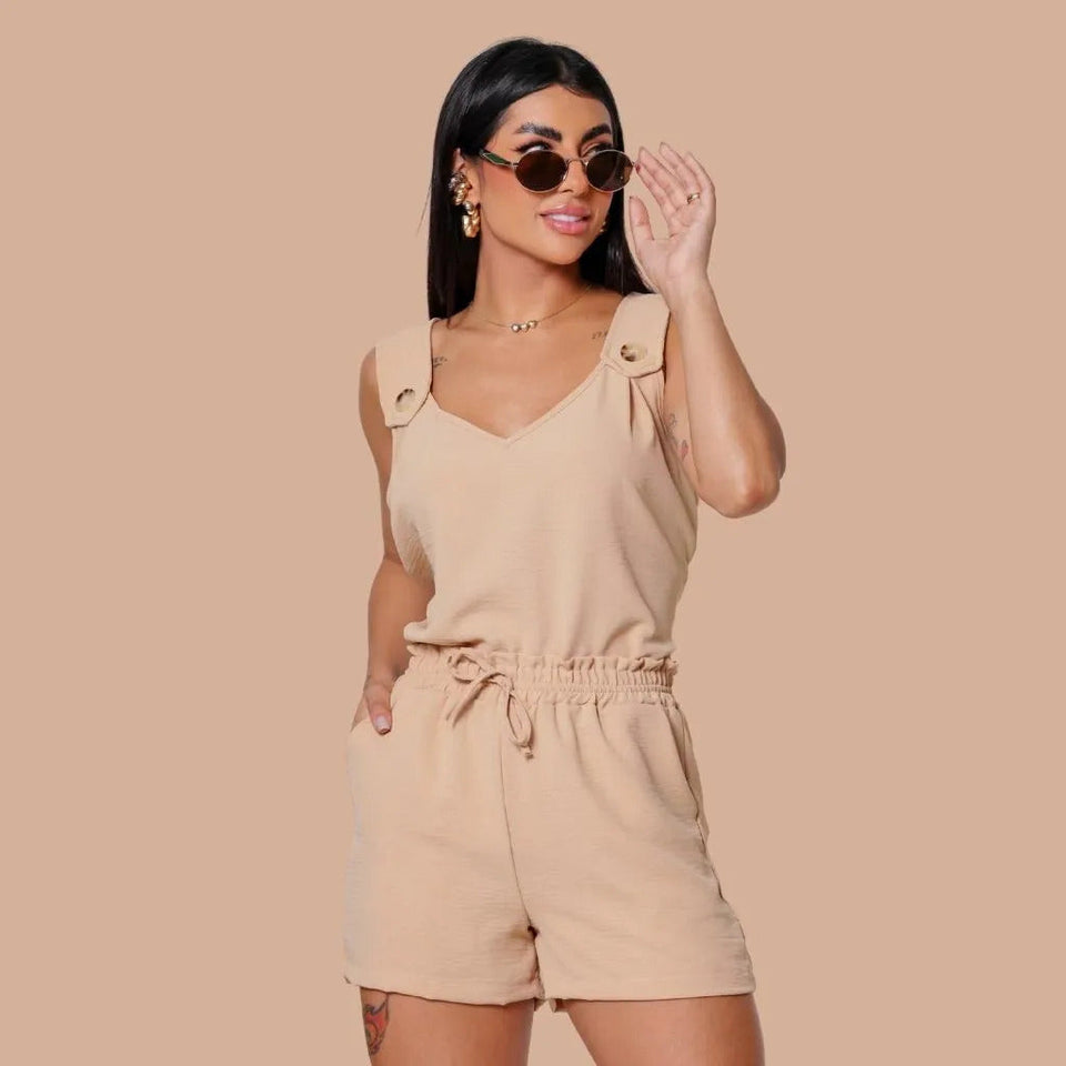 Conjunto Shorts Regata Com Botão Duna Verão 2026 Casual