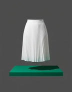 Saia Midi Plissada Lisa Moda Evangélica Tendencia Leve