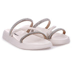 Sandalia Papete Moleca Feminina Tiras Strass Macia Original