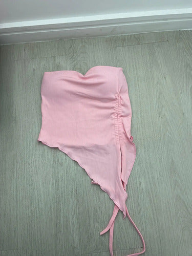 Blusa Tomara Que Caia Assimétrica Canelada 3d Moda Gringa
