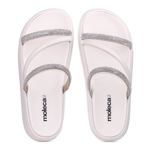 Sandalia Papete Moleca Feminina Tiras Strass Macia Original