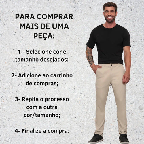 Calça Masculina De Sarja Premium Esporte Fino Bolso Faca