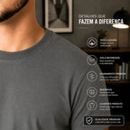 Kit 3 Camiseta Básica 100% Algodão Premium Lisa Casual Macio