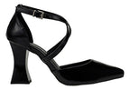 Scarpin Feminino Salto Alto Geométrico Taça Tiras Cruzadas