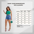 Short Jeans Feminino Premium Destroyde Cintura Alta Básico