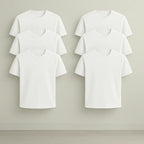 Kit 6 Camisetas Premium Brancas 100% Algodão Premium