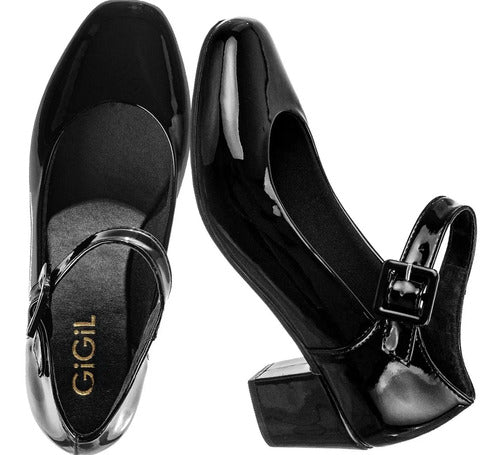Scarpin Salto Grosso Sapato Boneca Confort Sapato Retrô Moda