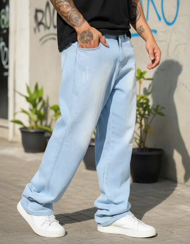 Calça Bag Masculina Jeans Balão Casual Moderna Estilo Larga