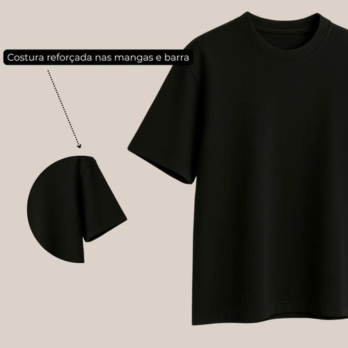Kit 3 Oversized Masculina Stretwear Básica Lisa Premium