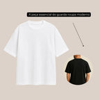 Kit 3 Oversized Masculina Stretwear Básica Lisa Premium