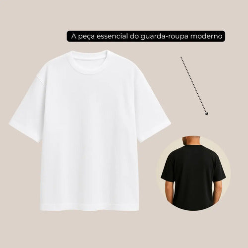 Kit 3 Oversized Masculina Stretwear Básica Lisa Premium