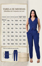 Conjunto Calça Skinny Com Colete Social Alfaiataria Feminino