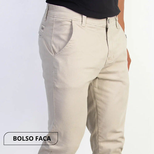 Calça Sarja Social Masculina Esporte Fino Com Elastano