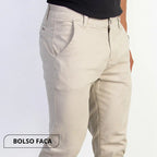 Calça Sarja Social Masculina Esporte Fino Com Elastano