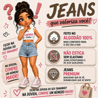 Short Jeans Feminino Barra Virada Cintura Alta Jeans Grosso