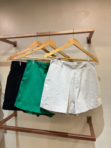 Kit 3 Short Linho Mabel Caimento Despojado Feminino Adulto