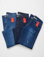 Kit 3 Calças Masculinas Jeans Slim Lycra Premium Elastano