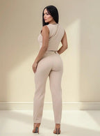 Conjunto Calça Skinny Com Colete Social Alfaiataria Feminino