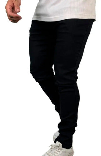Calça Masculina Lions Jeans Slim Preta Com Elastano Casual