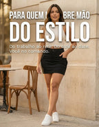 Saia Cargo Feminina Cintura Alta Com Lycra Levanta Bumbum