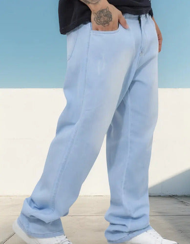 Calça Bag Masculina Jeans Balão Casual Moderna Estilo Larga