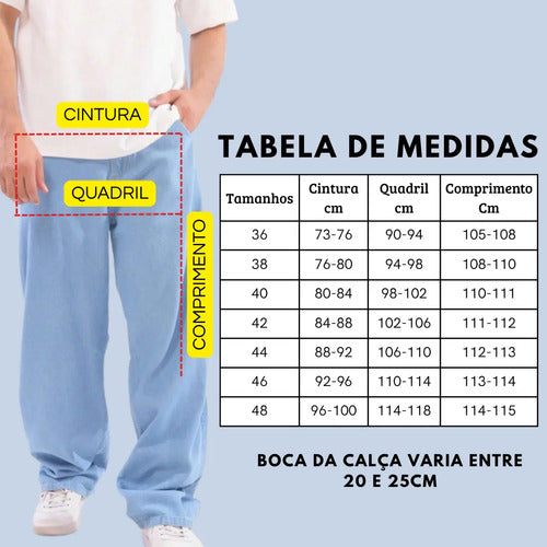 Calça Bag Masculina Jeans Balão Casual Moderna Estilo Larga