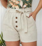 Short Alfaiataria Forrado Feminino Bermuda  Cintura Alta