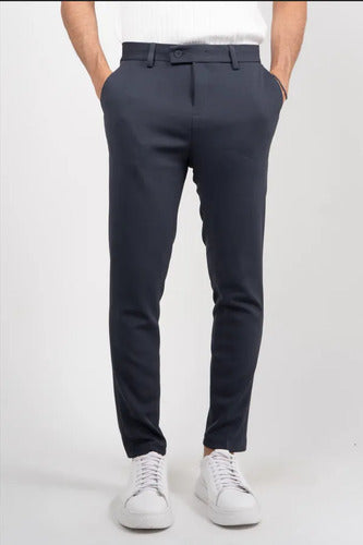 Calça Social Alfaiataria Masculina Malha Elastano Stretch