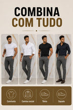 Calça Masculina Sarja Premium Esporte Fino Bolso Faca Lycra