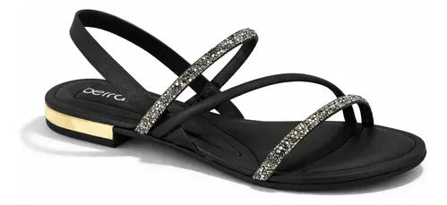 Sandália Feminina Strass Calce Fácil Conforto Original