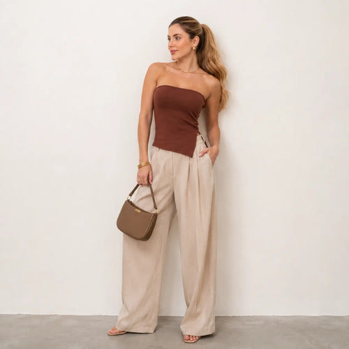 Blusa Top Tomara Que Caia Justinha Ponta Assimétrica