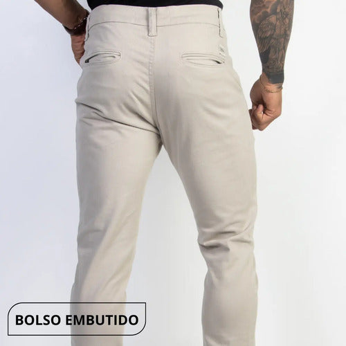 Calça Sarja Social Masculina Esporte Fino Com Elastano
