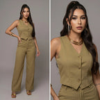 Conjunto Alfaiataria Social Risca De Giz Feminino Elegante