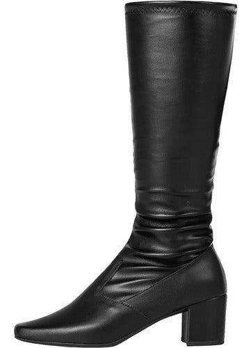 Bota Branca Off White Cano Curto Salto Grosso Bico Quadrado