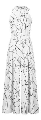 Macacão Feminino Estampado, Macacão Com Gola Redonda