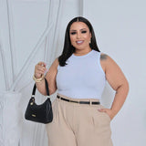 Shorts Alfaiataria Plus Size Social Modelador Verão