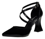 Scarpin Feminino Salto Alto Geométrico Taça Tiras Cruzadas