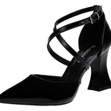 Scarpin Feminino Salto Alto Geométrico Taça Tiras Cruzadas