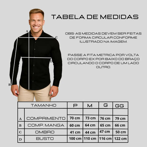 Kit 2 Camisa Social Masculina Slim Fit Manga Longa Oferta
