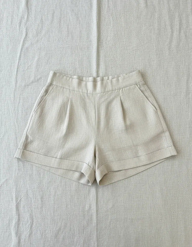 Kit 3 Short Linho Mabel Caimento Despojado Feminino Adulto