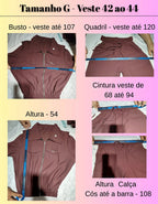 O Conjunto Alfaiataria Feminino Calça E Cropped Blusa Social