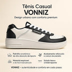 Tênis Air Vonizz Casual Couro Branco Caramelo Unissex