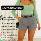 Kit 3 Shorts Alfaiataria Feminino Com Cinto Verão Lindo